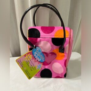 Pucci Pups Plush Pet Carrier Pink Black Orange Red Dots heart Clean BAG ONLY